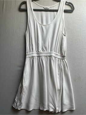Talula Aritzia White Sleeveless Elastic Waist Skater Mini Dress S